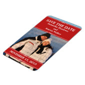 Red Simple Chic Photo Save the Date Magnet Magneet (Linkerzijde)