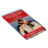 Red Simple Chic Photo Save the Date Magnet Magneet (Rechterzijde)