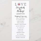 Red Simple Love Wedding Programmes (Devant)