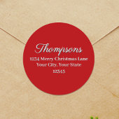 Red Simple Return Address Label