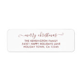 Red Simple Script Merry-kerstretouradres Etiket (Voorkant)