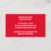 Red Simple Typography Kinder Play Visitekaartje (Achterkant)