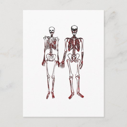 Red Skeleton Couple Briefkaart (Voorkant)