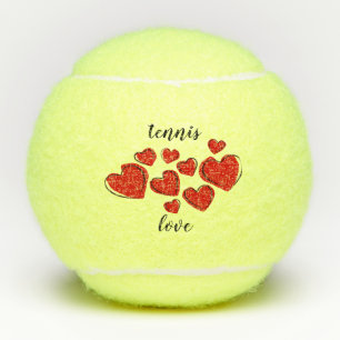 Red Sketchy Hearts Tennis Ball Tennisballen