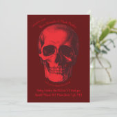 Red Skull Gothic Wedding Invitation Kaart (Staand voorkant)