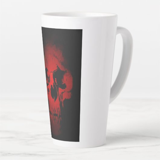 Red Skull Skeleton Fantasy Art Heavy Metal Latte Mok (Rechterhoek)