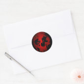 Red Skull Skeleton Fantasy Art Heavy Metal Ronde Sticker (Envelop)