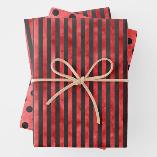 Red Skulls and Sunflower Series Design 11 Inpakpapier Vel (In situ)