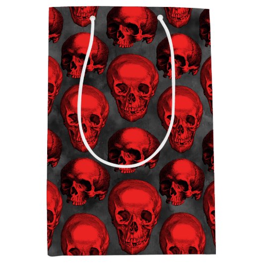 Red Skulls and Sunflower Series Design 1 Medium Cadeauzakje (Voorkant)