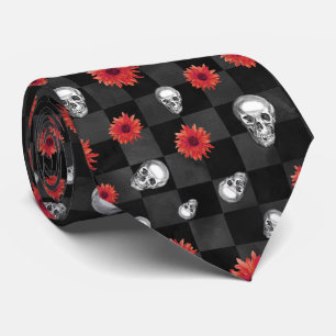 Red Skulls en Sunflower Series Design 7 Stropdas