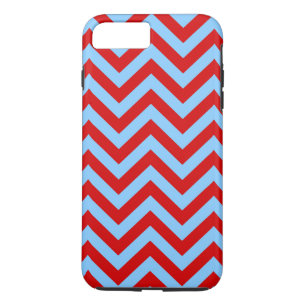 Red, Sky Blue Chevron ZigZag Pattern iPhone 8 Plus / 7 Plus Hoesje