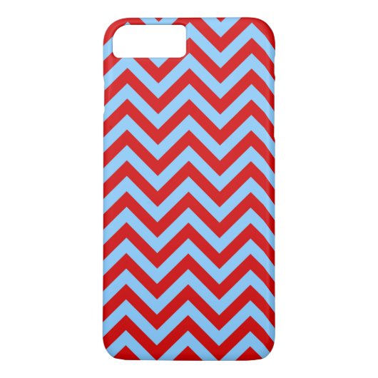 Red, Sky Blue Chevron ZigZag Pattern Case-Mate iPhone Case (Achterkant)