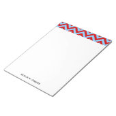 Red, Sky Blue Chevron ZigZag Pattern Notitieblok (Schuin)