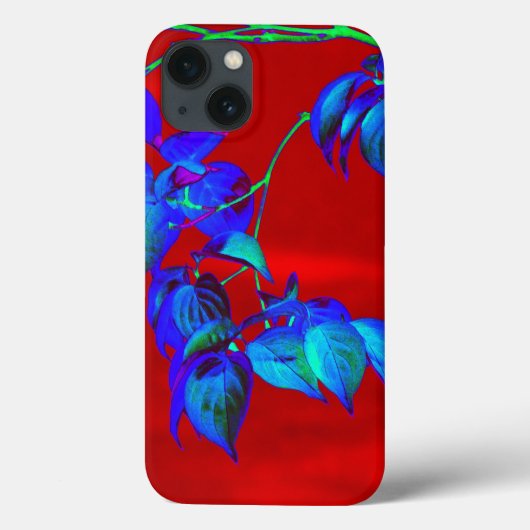 Red Sky Blue Feuilles iPad Mini coque (Verso)