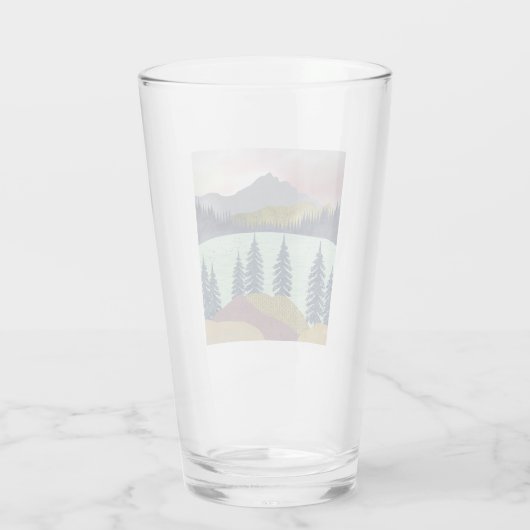 Red Sky Lake Landscape Glas (Achterkant)