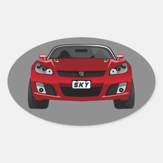 Red Sky Ovale Sticker (Voorkant)