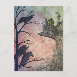 Red Sky Ravens en Castle briefkaart