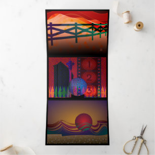 Red Sky Trifold Card Drieluik Kaart