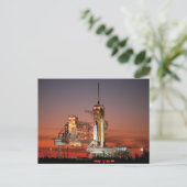 Red Sky voor Space Shuttle Atlantis Lancering Briefkaart (Staand voorkant)