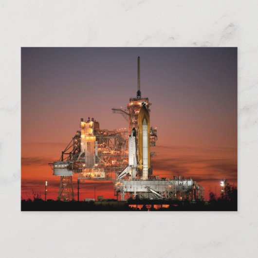 Red Sky voor Space Shuttle Atlantis Lancering Briefkaart (Voorkant)
