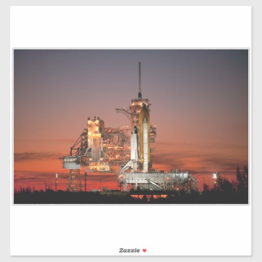 Red Sky voor Space Shuttle Atlantis Lancering Sticker (Vel)