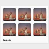 Red Sky voor Space Shuttle Atlantis Lancering Vierkante Sticker (Vel)