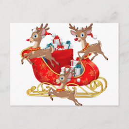 Red Sleigh Feestdagenkaart