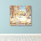 Red Sleigh House, Winter | Lawren Harris | Canvas Afdruk (Insitu (Houten vloer))