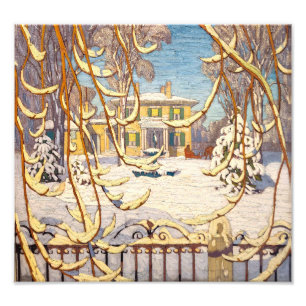 Red Sleigh House, Winter   Lawren Harris   Foto Afdruk
