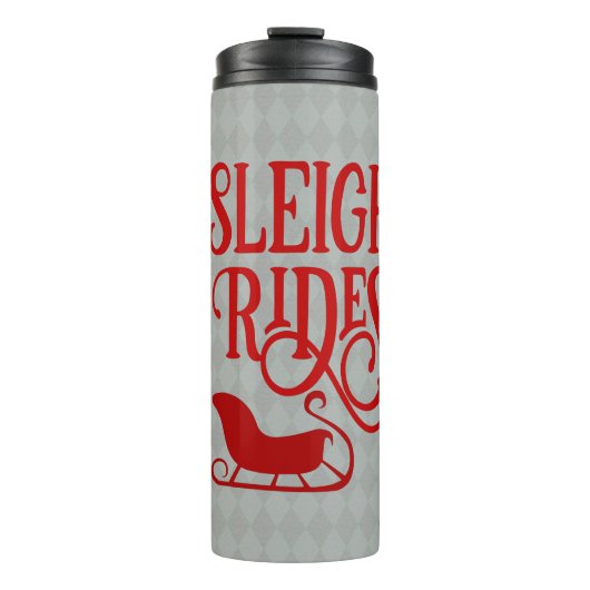 Red Sleigh Rides Holiday Thermosbeker (Voorkant)