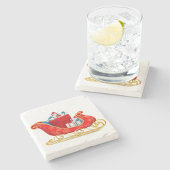 Red Sleigh Stone Onderzetter