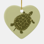 Red Slider Turtle Keramisch Ornament (Achterkant)