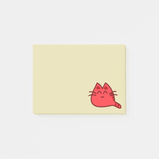 Red Smiling Kitty Cat Post-it® Notes (Voorkant)