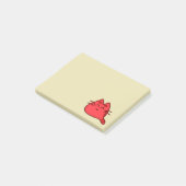 Red Smiling Kitty Cat Post-it® Notes (Schuin)