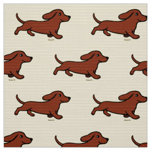 Red Smooth Dachshund onderweg Stof