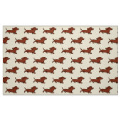 Red Smooth Dachshund onderweg Stof (Fat Quarter)