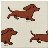 Red Smooth Dachshund onderweg Stof (Close Up)