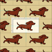 Red Smooth Dachshund onderweg Stof (Delen)