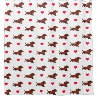 Red Smooth Dachshund Runner Shower Curtain Douchegordijn