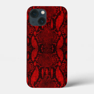 Red Snake Skin Print iPhone 13 Mini Hoesje