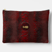 Red Snakeskin Leather Print Monogram in reliëf Etui (Voorkant)