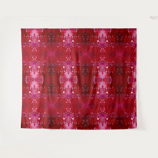 Red Snapdragon Ikat Wandkleed (Voorkant (horizontaal))