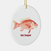 Red Snapper Fish Keramisch Ornament (Rechts)