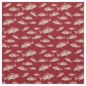 Red Snapper Poisson Motif Rouge Tissu de couture (Échantillon)