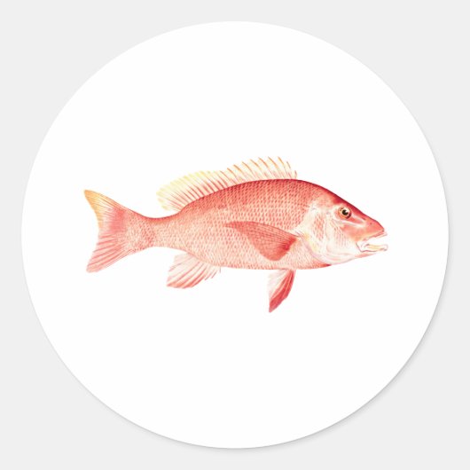 Red Snapper Ronde Sticker (Voorkant)