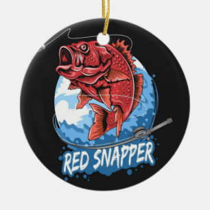 RED SNAPPER VIST SEASON-ONTWERP KERAMISCH ORNAMENT