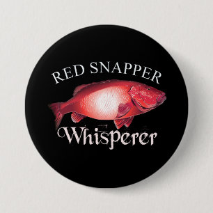 Red Snapper Whisperer Dark Ronde Button 7,6 Cm