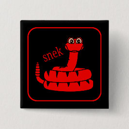 Red Snek Vierkante Button 5,1 Cm