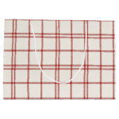 Red Snow Christmas Plaid Groot Cadeauzakje (Achterkant)