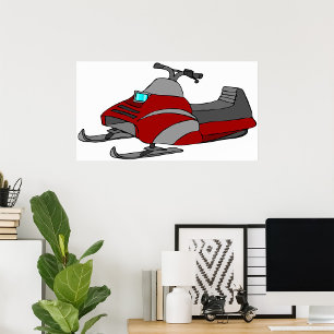 Red Snow Mobile Poster